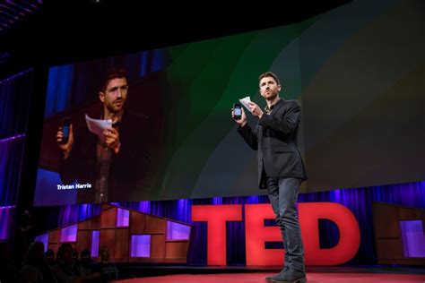 Image of Tristan Harris speaking in one of the talks on tech on the Platform.